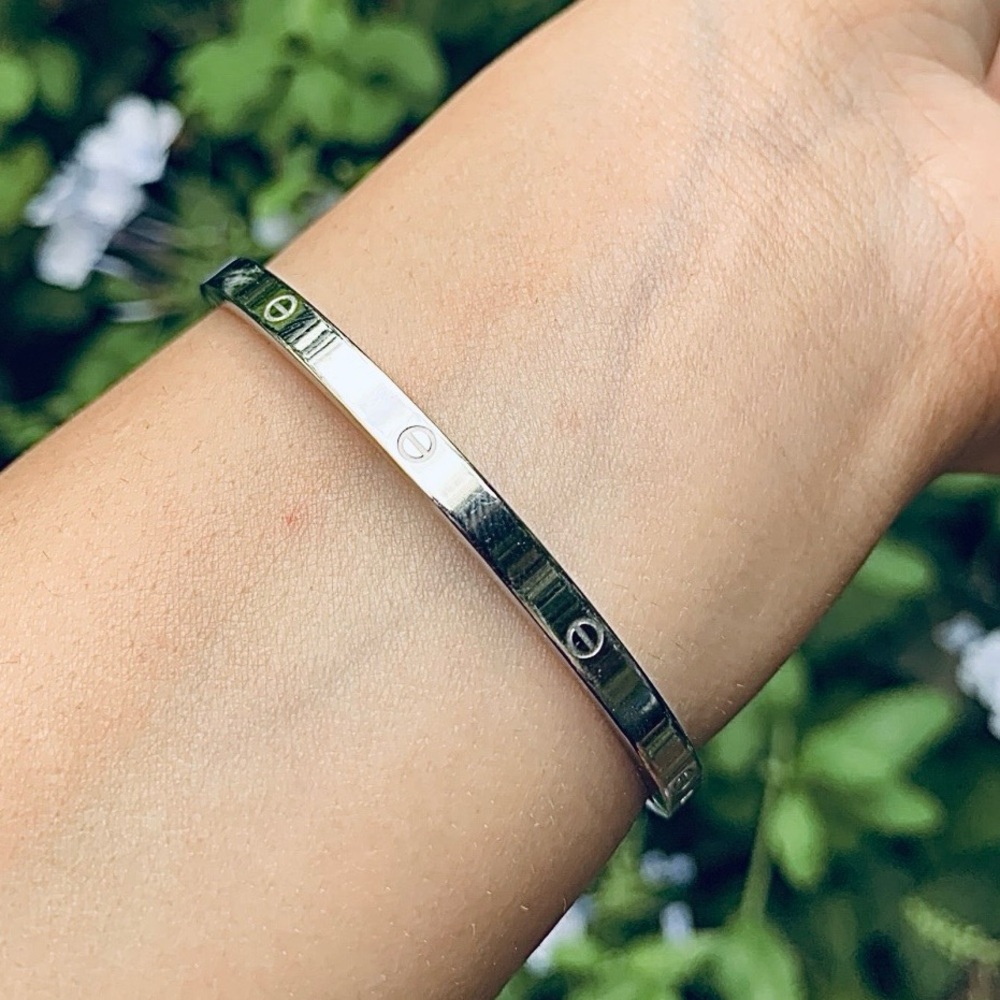 Screwdriver Thin  Silver Bangle Bracelet No Stones